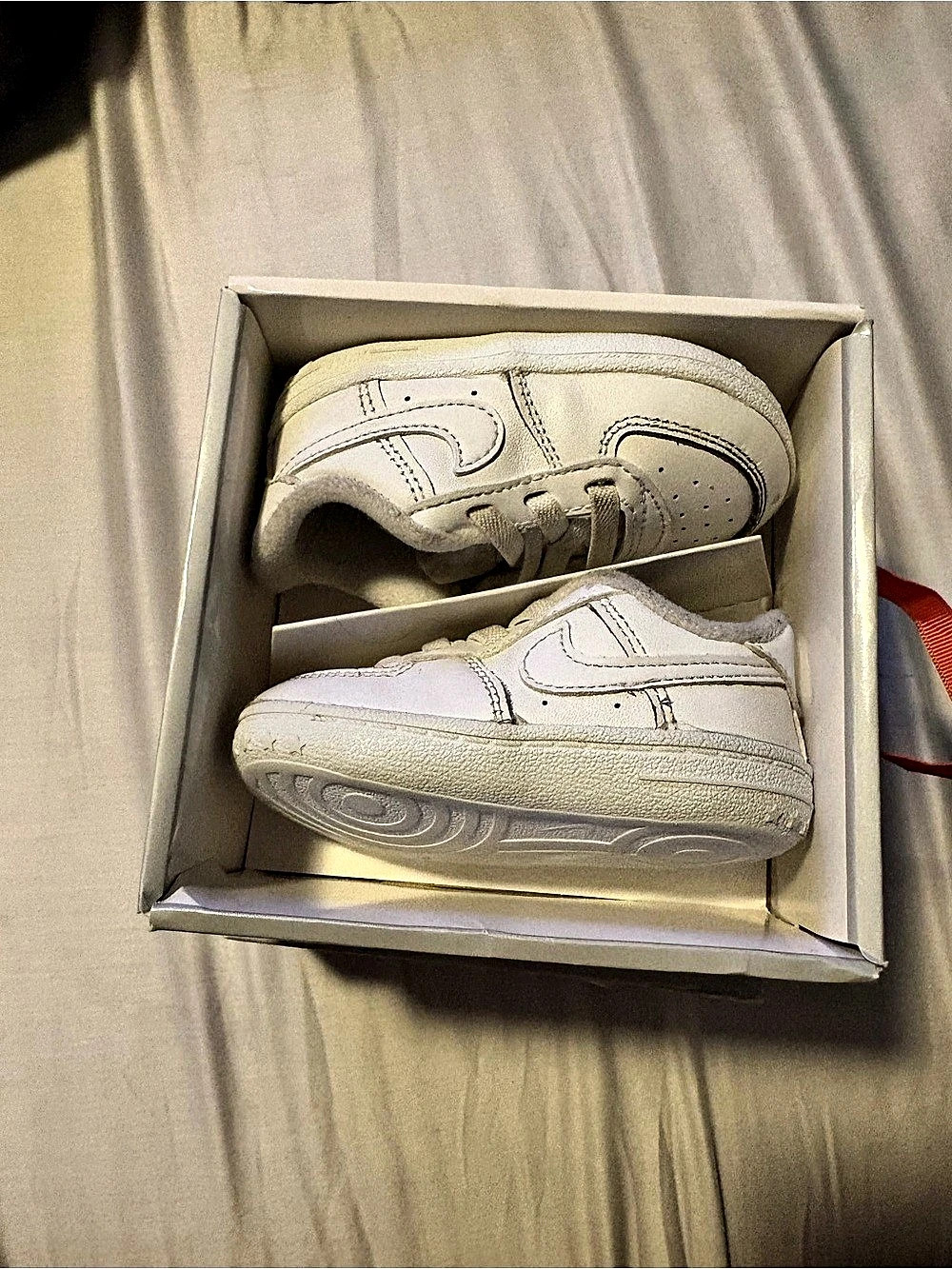 Nike Force 1 Crib Kids Sneakers White Girls US 4C Like New